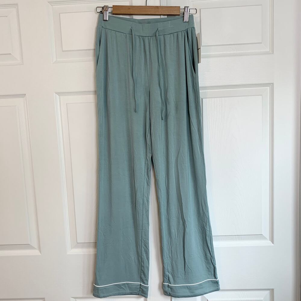 NWT SET Cozy Earth Bamboo Stretch-Knit Long Sleeve Pajama Top & Pant Brook XS - Picture 8 of 11